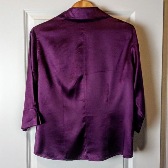 Hobbs Purple Silk Charmeuse Blouse - Picture 2 of 7